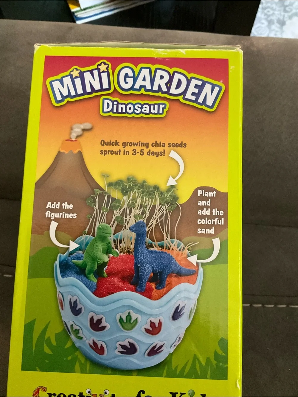 Mini Chia seed garden dinosaur boys kids activity set toy learning